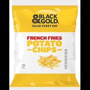 French Fries Potato Chips - Black & Gold