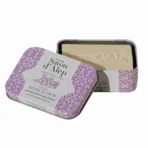 Aleppo Soap with Metal Box Rose & Oud Scents - Alépia