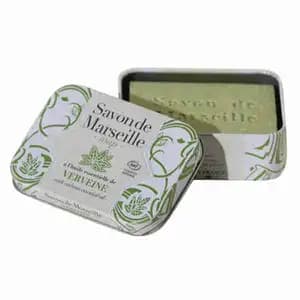 Marseille Soap with Metal Box Verbena Essential Oil - Alépia