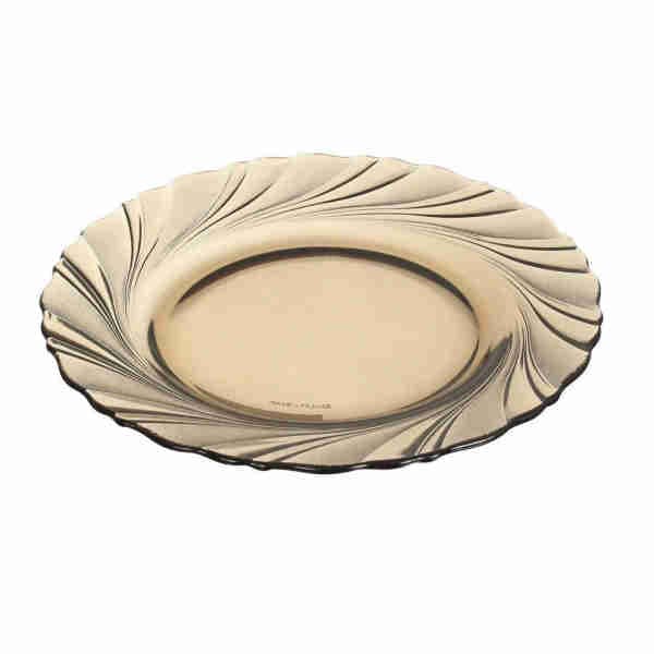 Round Main Course Plate Glass Brown - Beau Rivage Créole