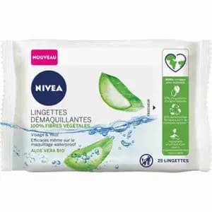 Face & Eye Wipes Remove Make Up with Organic Aloe Vera - Nivea
