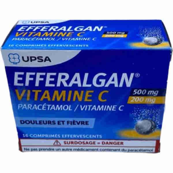 Paracetamol 500 mg + Vitamin C 200mg Tablets - Efferalgan