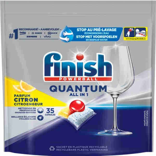 Powerball Quantum Lemon All in 1 Dishwasher Caps - Finish