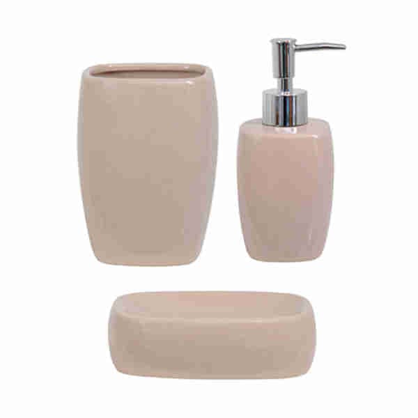 Ceramic Pink Bathroom Accessories Set
