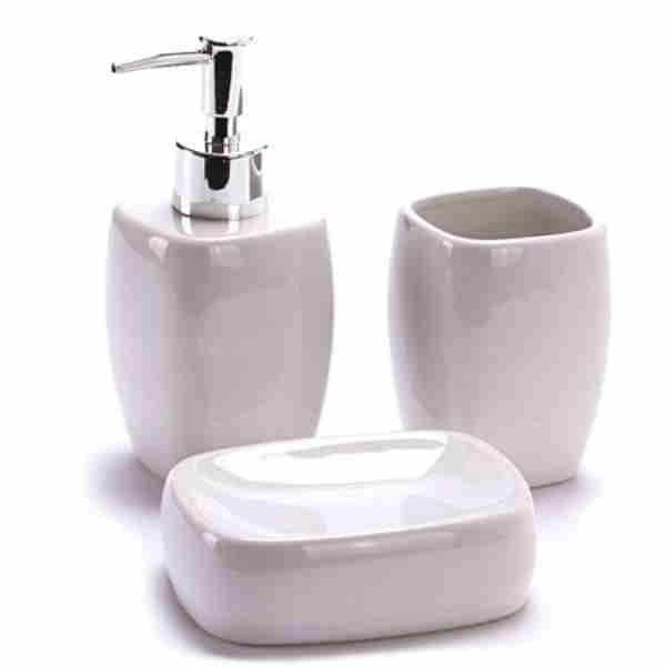 Ceramic White Bathroom Accessories Set