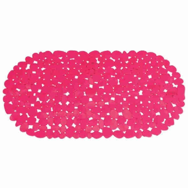 Pebbles Transparent Showermat Pink - Spirella
