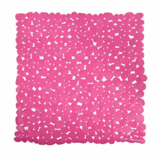 Pebbles Transparent Showermat Pink - Spirella