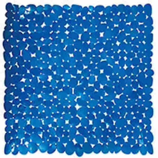 Pebbles Transparent Showermat Dark Blue