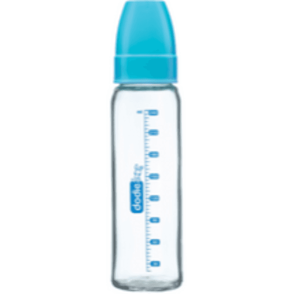 Baby Glass Bottle Blue 240ml for 6m+