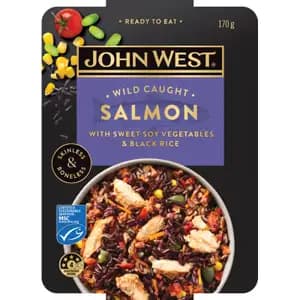 Wild Caught Salmon With Sweet Soy Vegetables & Black Rice - John West