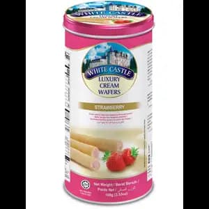 Luxury Cream Wafers Rolls Strawberry - White Castle