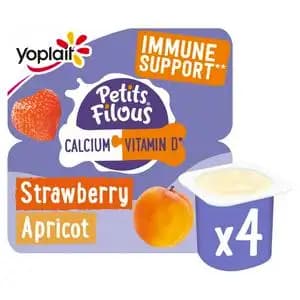 Petits Filous Strawberry & Apricot Yogurt - Yoplait