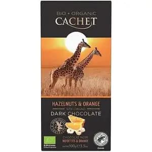 Organic Dark Chocolate 55%  Orange & Hazelnuts - Cachet