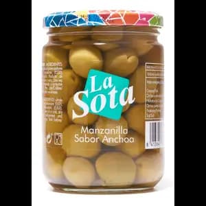 Whole Green Olive Manzanilla Anchovy Flavor - La Sota