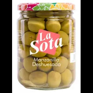 Pitted Manzanilla Olive Anchovy Flavor - La Sota