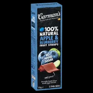 100% Natural Apple & Blueberry Fruit Straps	 - Carman's