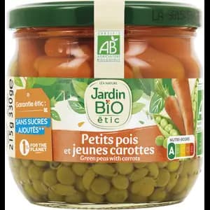Green Peas with Carrots No Added Sugar - Jardin Bio