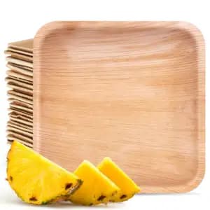 Palm Leaf Square Plates Tableware - BioPatra