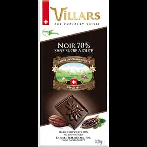 Dark Chocolate 70% Cacao Sugar Free - Villars 