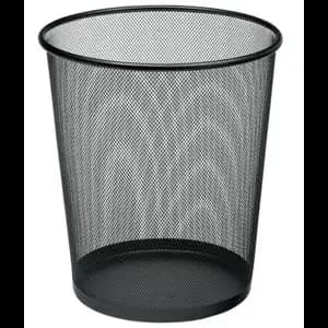 Round Metal Bin - Black