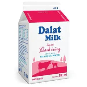 Fresh Pasteurized Milk Strawberry Flavor - Dalat Milk