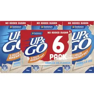 Up & Go Vanilla Flavor No Sugar Added - Sanitarium