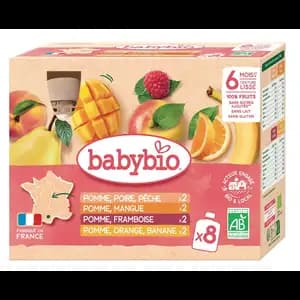 Multi Flavoured Compote Organic Fruit No Sugar Added - Babybio