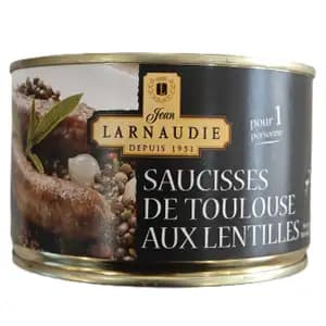 Toulouse Sausages with Lentils - Larnaudie