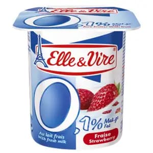 Strawberry Yogurt with Fresh Milk 0.1% Fat - Elle & Vire