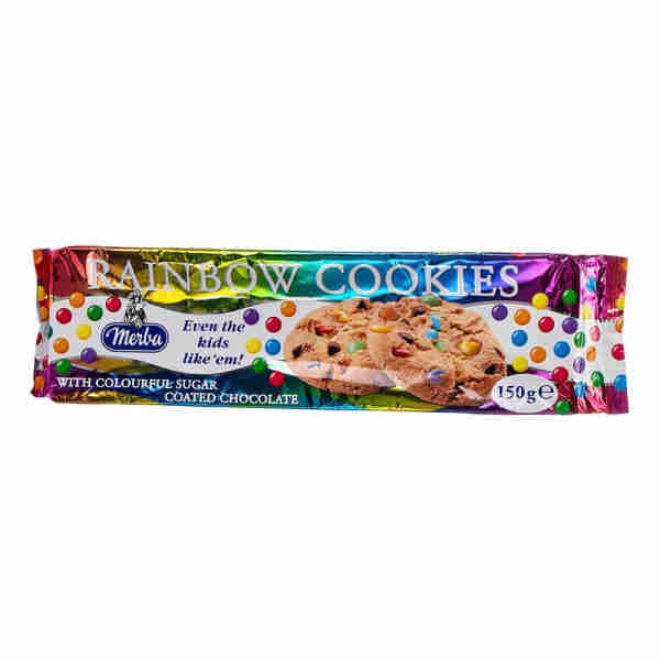Rainbow Cookies with Colourful Sugar Coated Chocolate - Merba