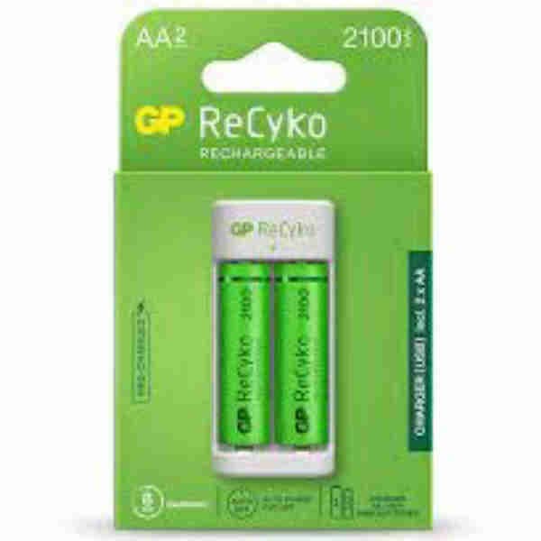 Rechargeable Battery AA 2100mAh & Charger - GP ReCyKo