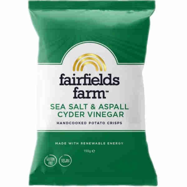 Vegan Gluten Free Sea Salt & Aspall Cyder Vinegar Chips - Fairfields Farm