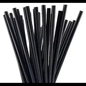 Black Plastic Straw