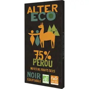 Organic Dark Chocolate Peru 75% - Alter Eco - Alter Eco