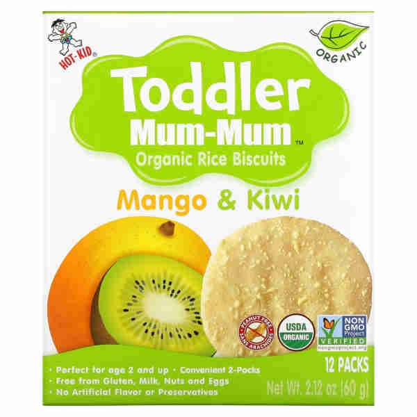 Organic Rice Biscuits Mango & Kiwi - Toddler