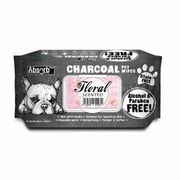 Charcoal Floral Pet Wipes