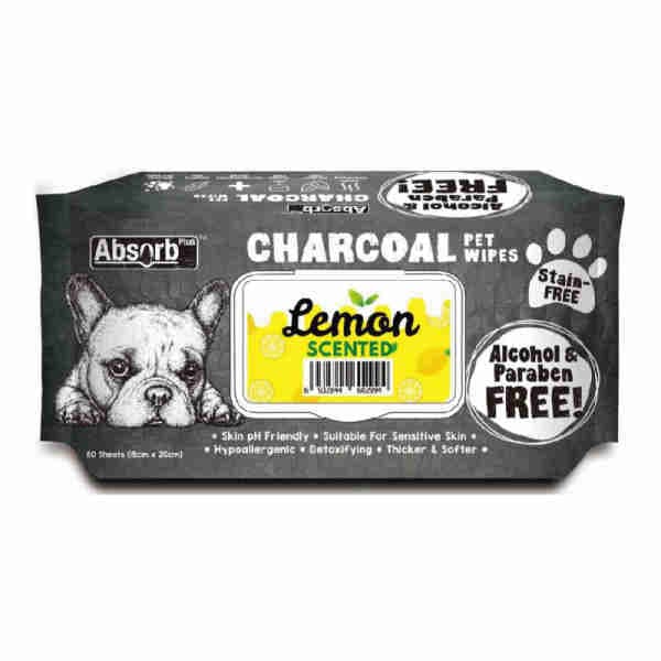 Charcoal Lemon Pet Wipes - Absorb Plus