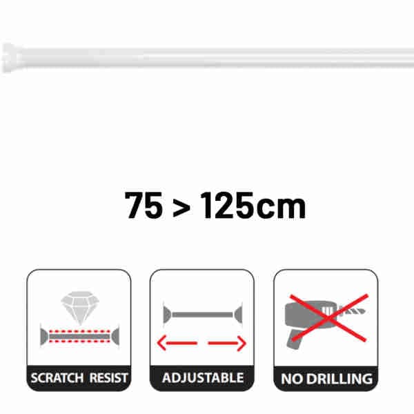 White Shower Bar 75-125cm - Lifestyle