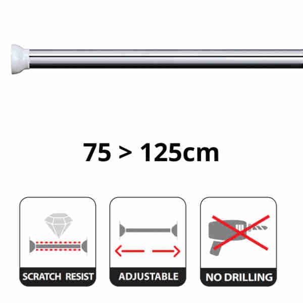 Inox Shower Bar 75-125cm - Lifestyle