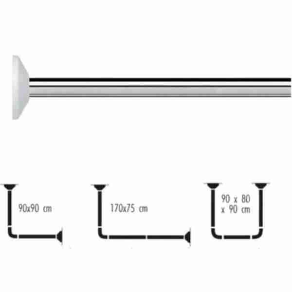 Inox Angled Shower Bar Chromed Aluminum - Lifestyle