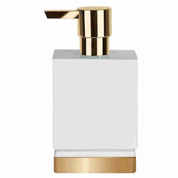 White & Gold Porcelain Soap Dispenser - Spirella