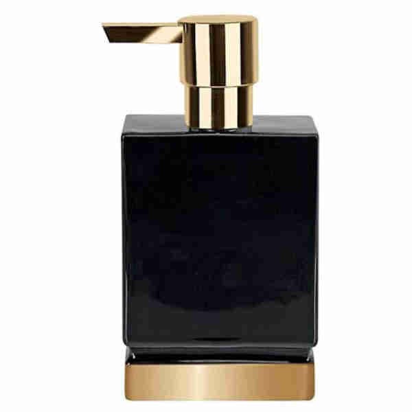Black & Gold Porcelain Soap Dispenser - Spirella