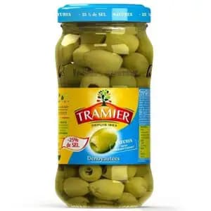 Green Olives Pitted Less Salt 25% - Tramier