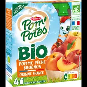 Organic Apple, Peach and Nectarine No Sugar Added - Pom'Potes