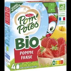 Organic Apple Strawberry No Sugar Added - Pom'Potes