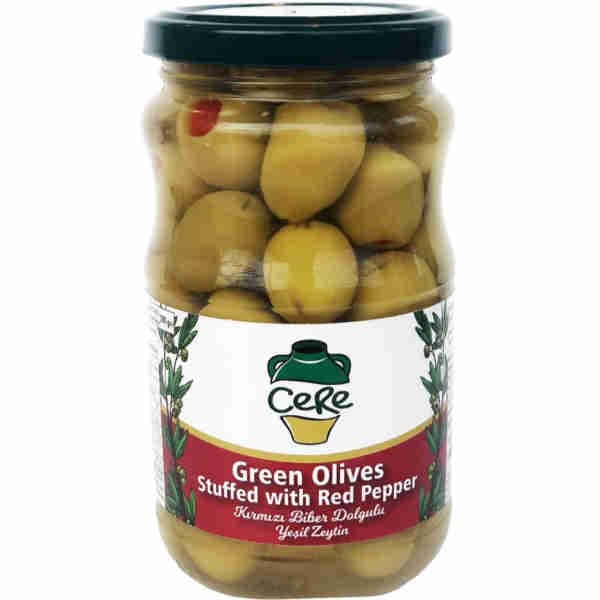 Green Olives Stuffed with Red Pepper