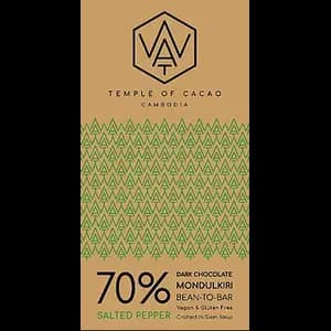 70% Salted Pepper Dark Chocolate - Wat Chocolate