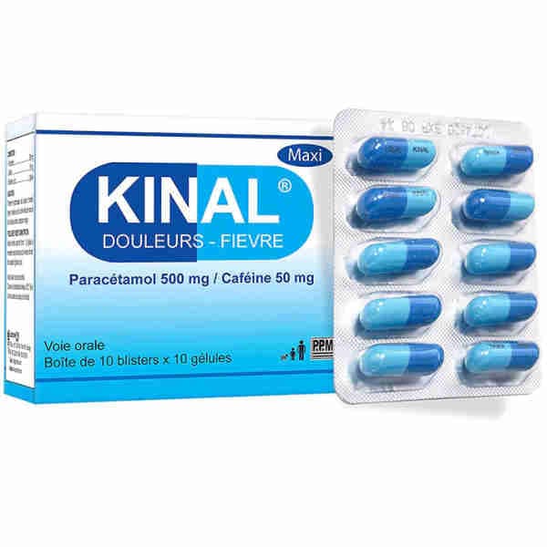 Paracetamol 500mg + Caffeine 50mg Capsules - Kinal