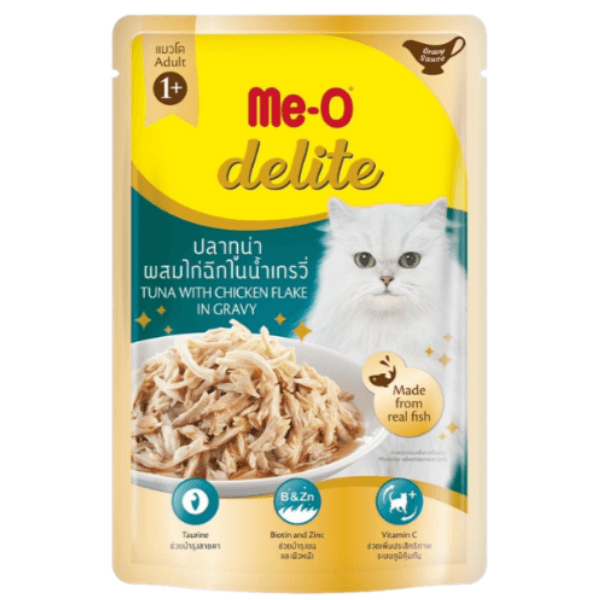 Delite Tuna with Chicken Flake in Gravy Pouch