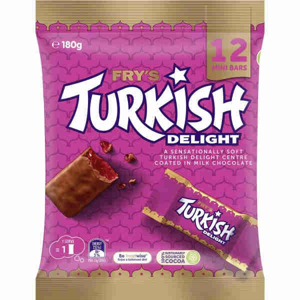 Fry's Turkish Delight Coated in Milk Chocolate Bar